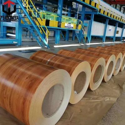 PVDF PPGI Color Steel Roll 1250mm Wood Printing Zinc Coated Steel Coil